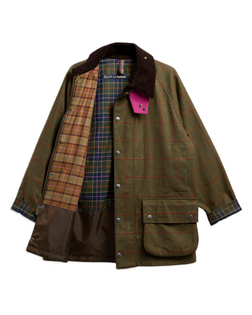 Barbour X Paul Smith Beaufort Wool Jacket - Olive Window Pane