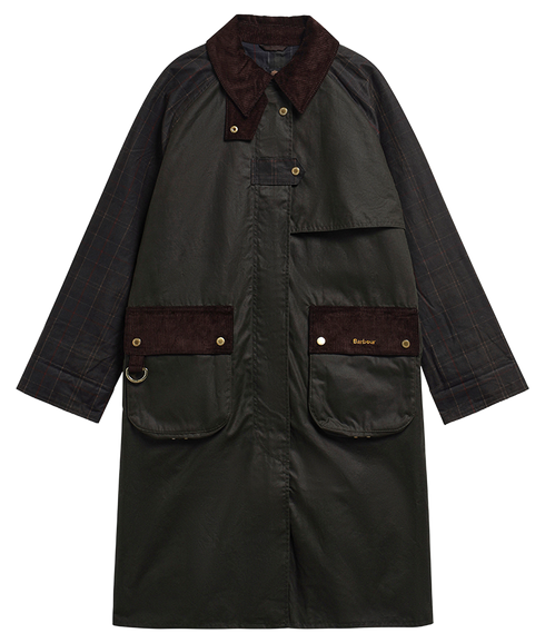 Checked Kirklees Wax Jacket - Fern/Classic/Shadow Classic
