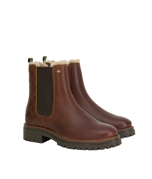 Evie Faux Fur Chelsea Boot - Brown