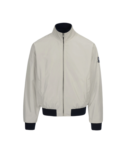 Reversible Nylon Funnel Bomber - Navy/Stone