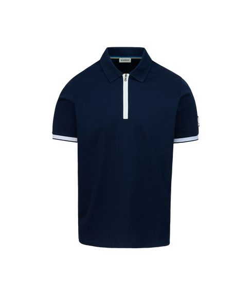 Silicone Zip Polo Shirt - Navy