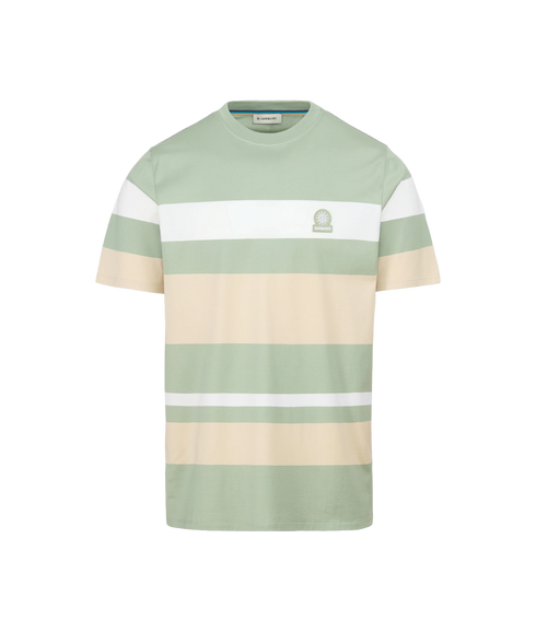 Mercerised Stripe T-Shirt - Sage
