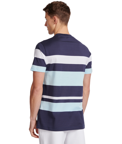 Mercerised Stripe T-Shirt - Navy