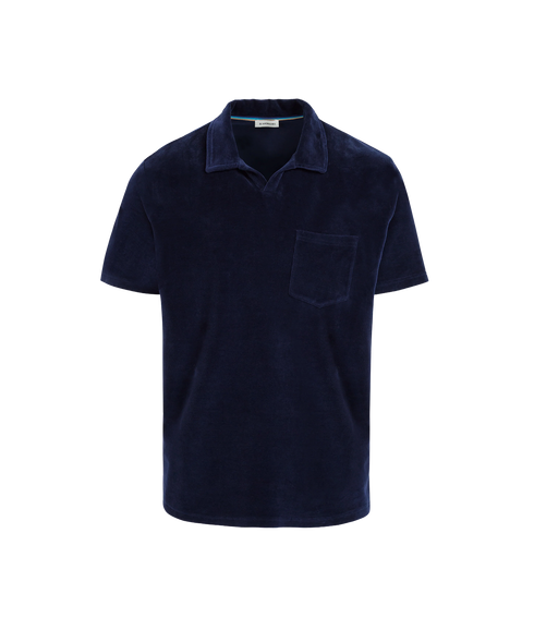 Terry Towelling Resort Polo - Navy