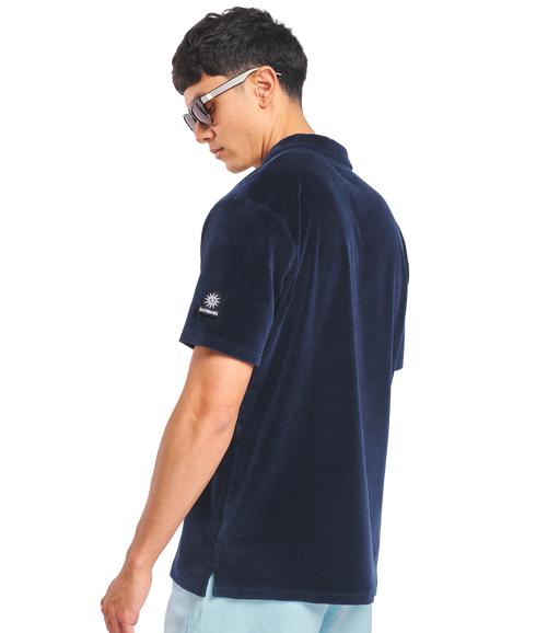 Terry Towelling Resort Polo - Navy