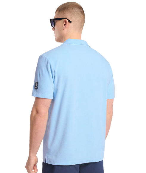 Terry Towelling Resort Polo - Crystal Blue