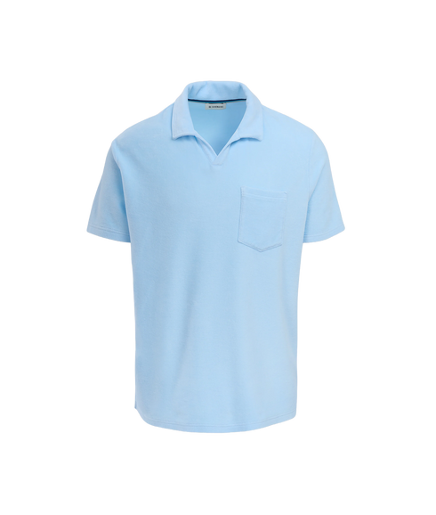 Terry Towelling Resort Polo - Crystal Blue