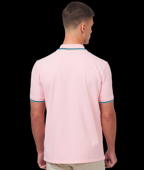 Badge Logo Polo Shirt (Tipped) - Crystal Rose