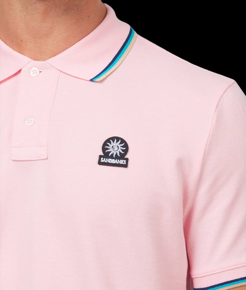Badge Logo Polo Shirt (Tipped) - Crystal Rose