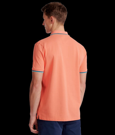 Badge Logo Polo Shirt (Tipped) - Coral