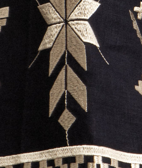 Maxi Dress Ios Straps Gatherings - Black/Gold