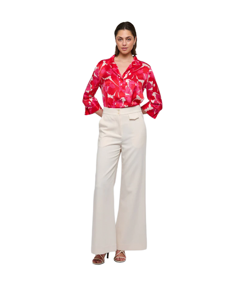 Danitta Blouse With Stand Collar - Hazel Berry
