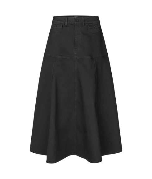Michelle Denim Skirt With Pockets - Black