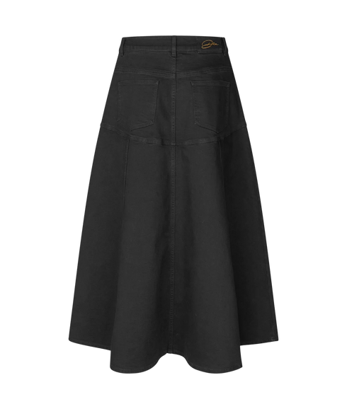 Michelle Denim Skirt With Pockets - Black