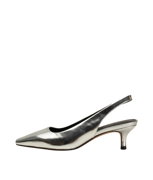 Maxine Slingback Metallic Shoe - Silver