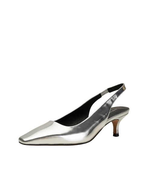 Maxine Slingback Metallic Shoe - Silver