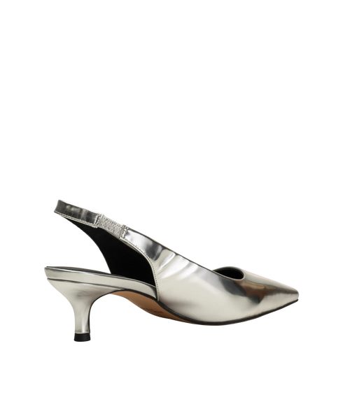Maxine Slingback Metallic Shoe - Silver