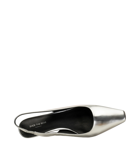 Maxine Slingback Metallic Shoe - Silver