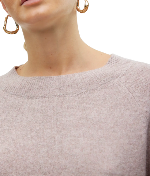 Doffy LS O-Neck Blouse - Purple