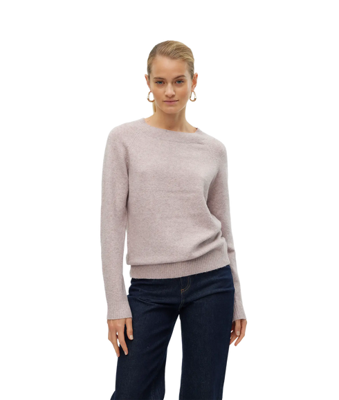 Doffy LS O-Neck Blouse - Purple