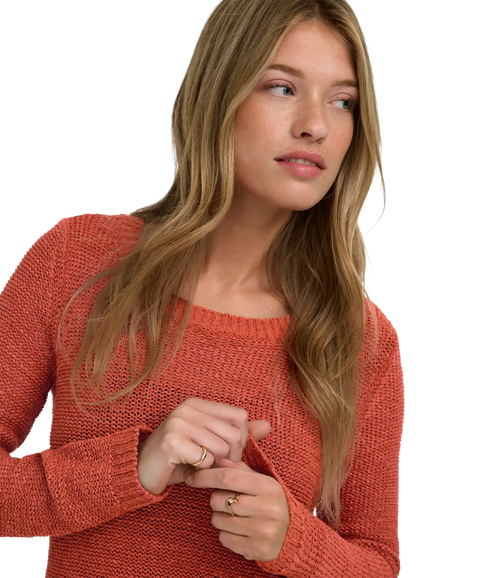 Geena LS Pullover Knit - Red