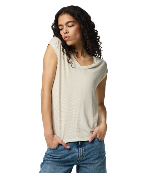 Billo Tee Lurex Stripes Jrs - White