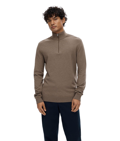 Berg LS Half Zip - Brown