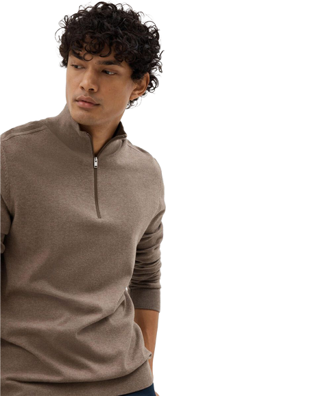 Berg LS Half Zip - Brown