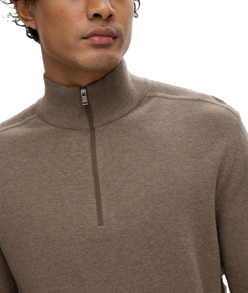 Berg LS Half Zip - Brown