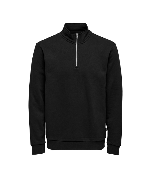 Ceres Half Zip Sweat - Black