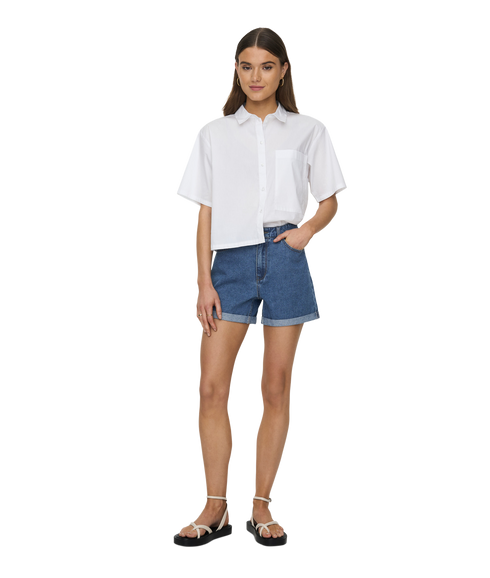 Vega Hw Mom Dnm Shorts - Blue