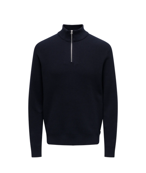 Phil Reg 12 Struc Half Zip Knit Noos - Dark Navy