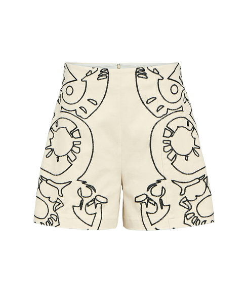 Maple High Waist Wide Shorts - Cream