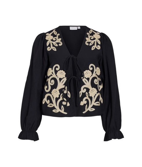 Polene V-Neck L/S Top - Black Beauty