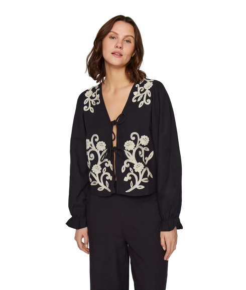 Polene V-Neck L/S Top - Black Beauty