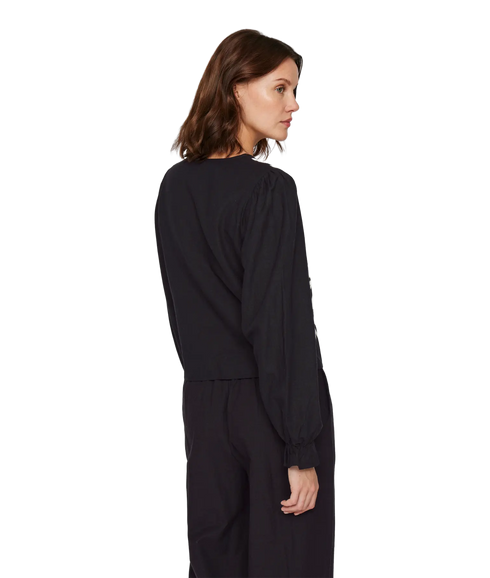 Polene V-Neck L/S Top - Black Beauty