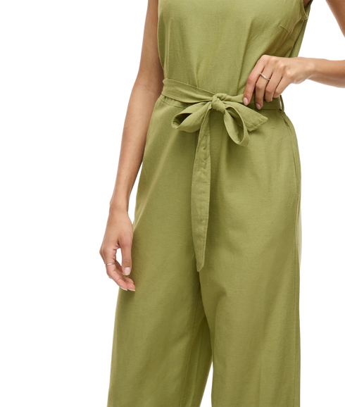 Prisilla O-Neck S/L Jumpsuit - Sage