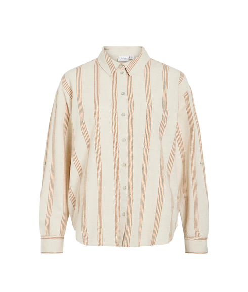 Prisilla Print L/S Shirt - Natural/Melan Wood