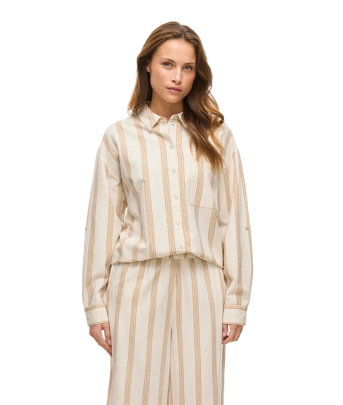 Prisilla Print L/S Shirt - Natural/Melan Wood