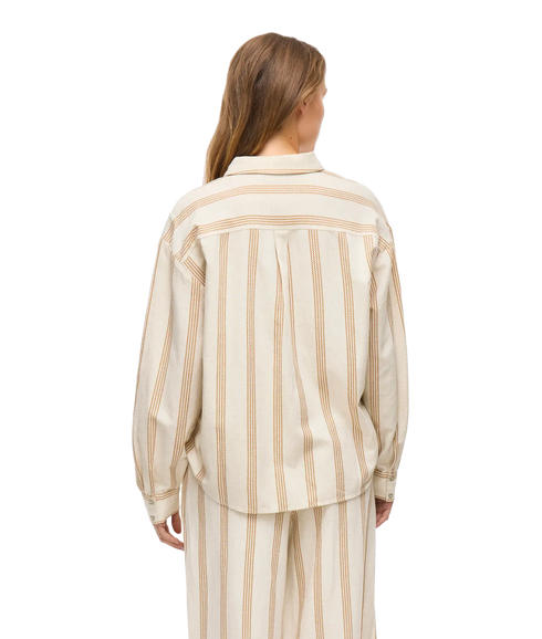 Prisilla Print L/S Shirt - Natural/Melan Wood