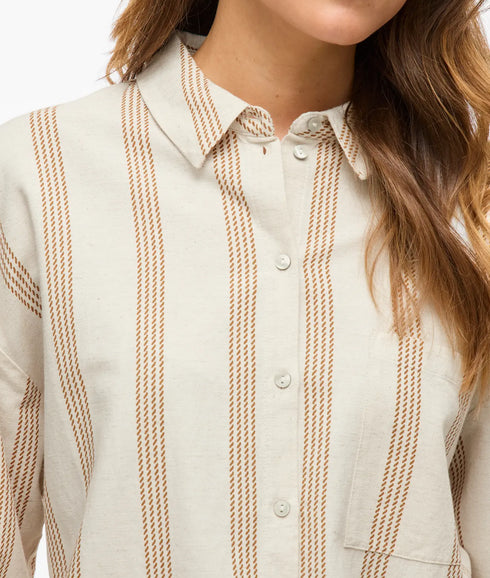Prisilla Print L/S Shirt - Natural/Melan Wood