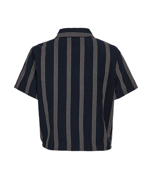 Prisilla Print S/S Knot Shirt/1 - Navy Blazer Feather Gray