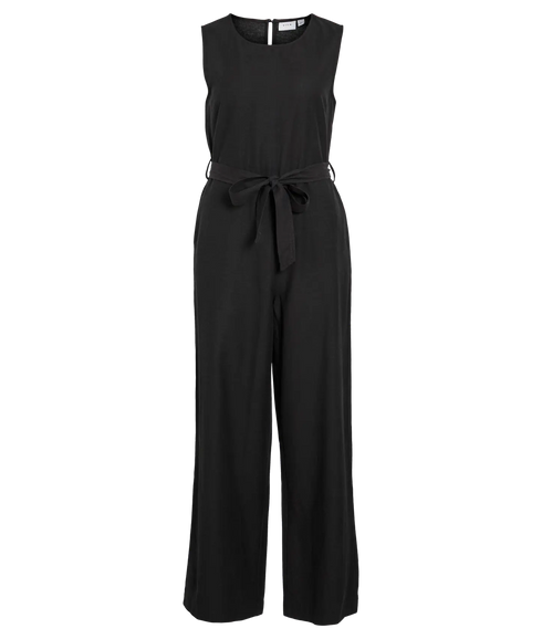 Prisilla O-Neck S/L Jumpsuit - Black Beauty
