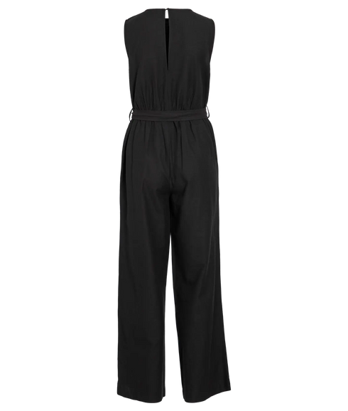 Prisilla O-Neck S/L Jumpsuit - Black Beauty