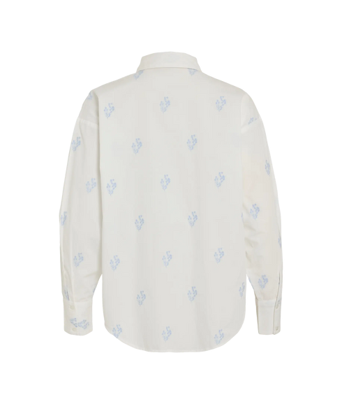 Holma Embrodiery L/S Loose Shirt - Snow White