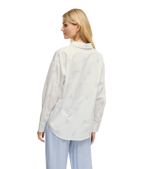 Holma Embrodiery L/S Loose Shirt - Snow White