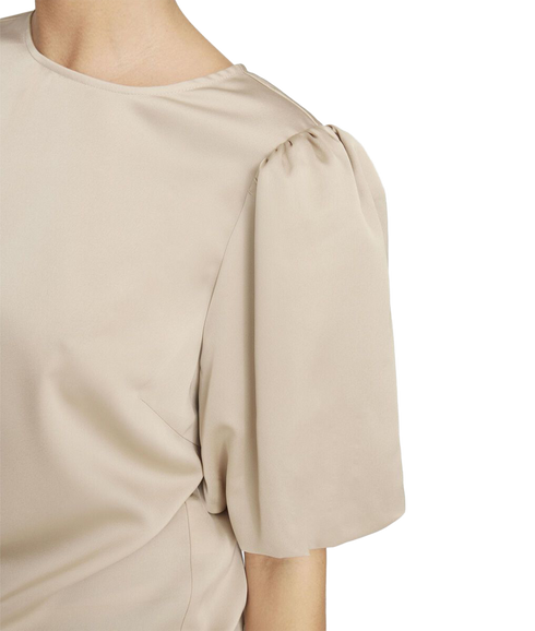 Ellette 2/4 Satin Puff Top - Grey