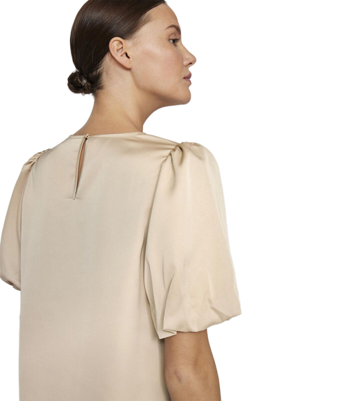 Ellette 2/4 Satin Puff Top - Grey
