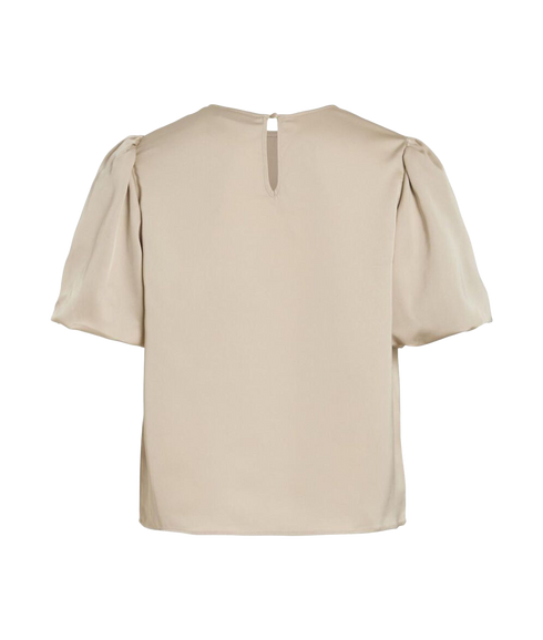 Ellette 2/4 Satin Puff Top - Grey