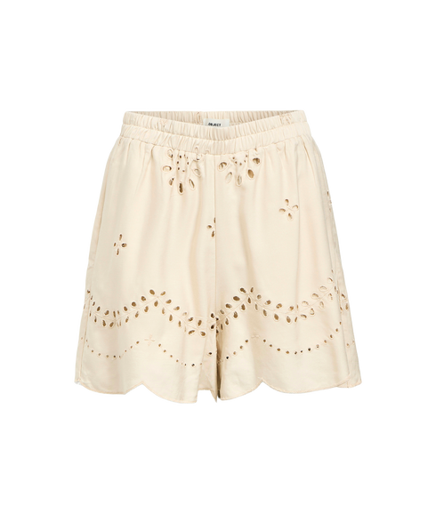 Noelle High Waist Shorts - Cream